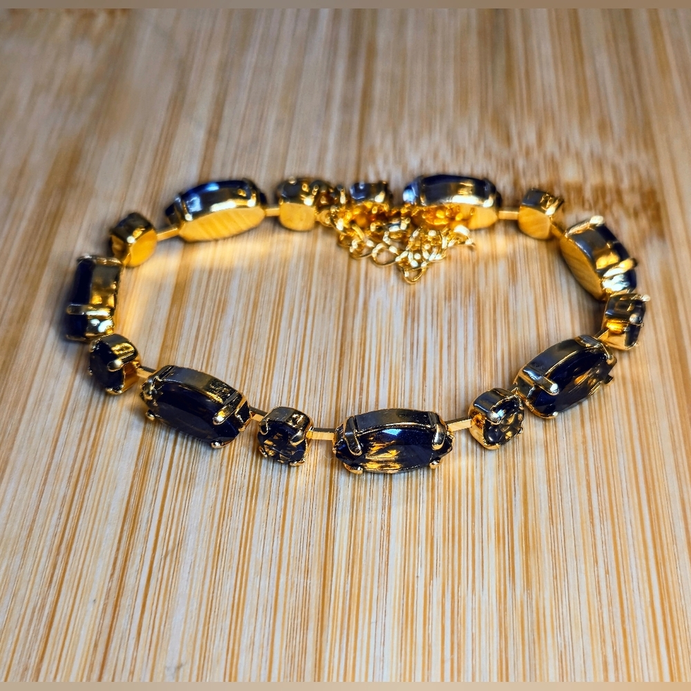 Natural Smoky Brown Quartz 21.7 Total Carats In Classic Gold Plated  Bracelet